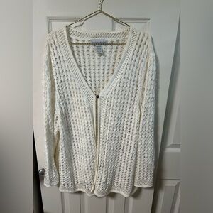 Sag Harbor XL white cardigan sweater